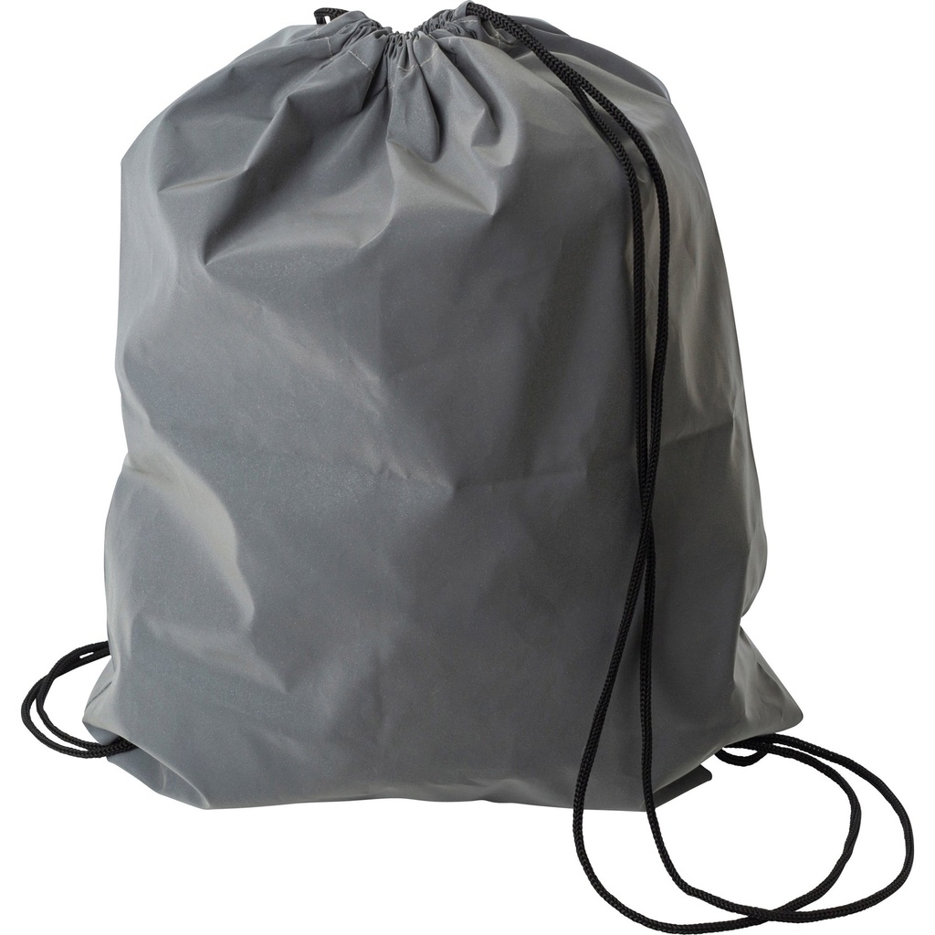 Synthetic fibre (190D) reflective drawstring bag