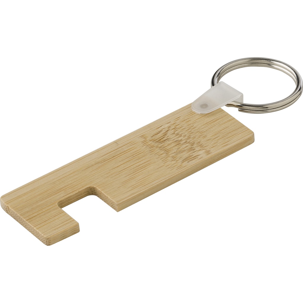 Bamboo phone holder keyring