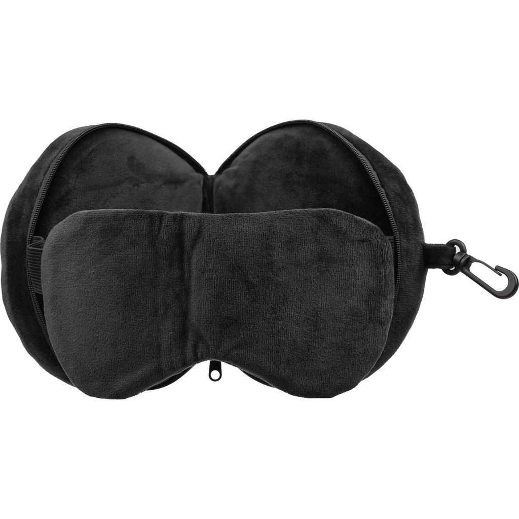 Travel pillow and eye mask set