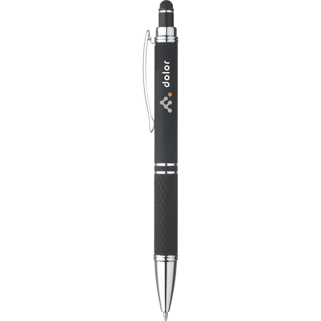 Soft touch aluminium ballpen with stylus