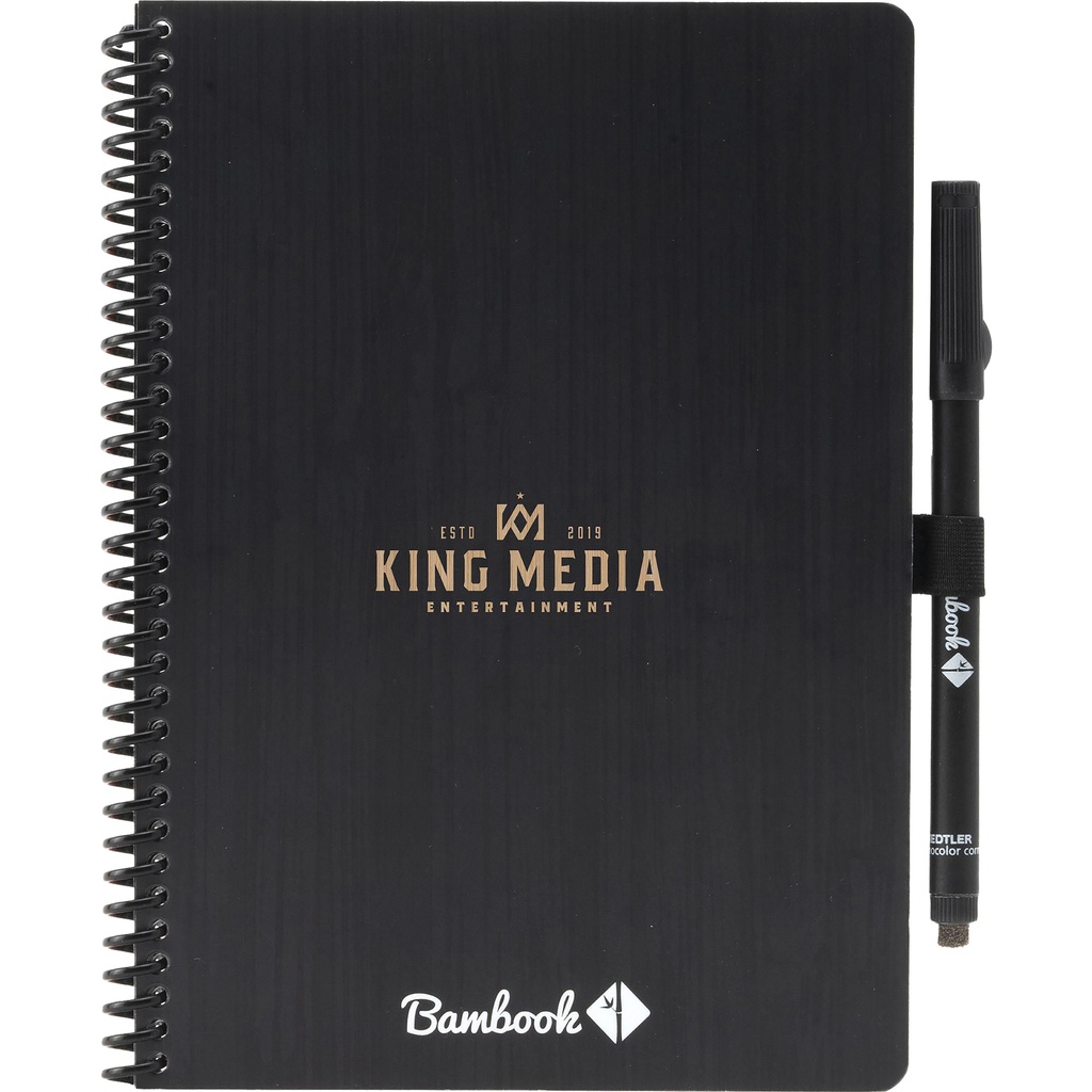 Bambook notebook with dot grid paper & pen loop (approx. A5)