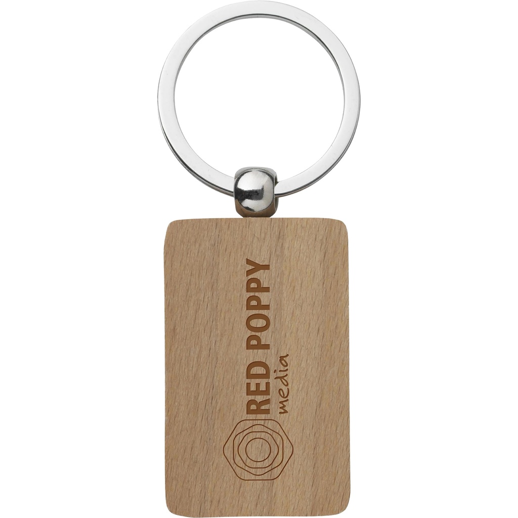 Rectangle beech keyring