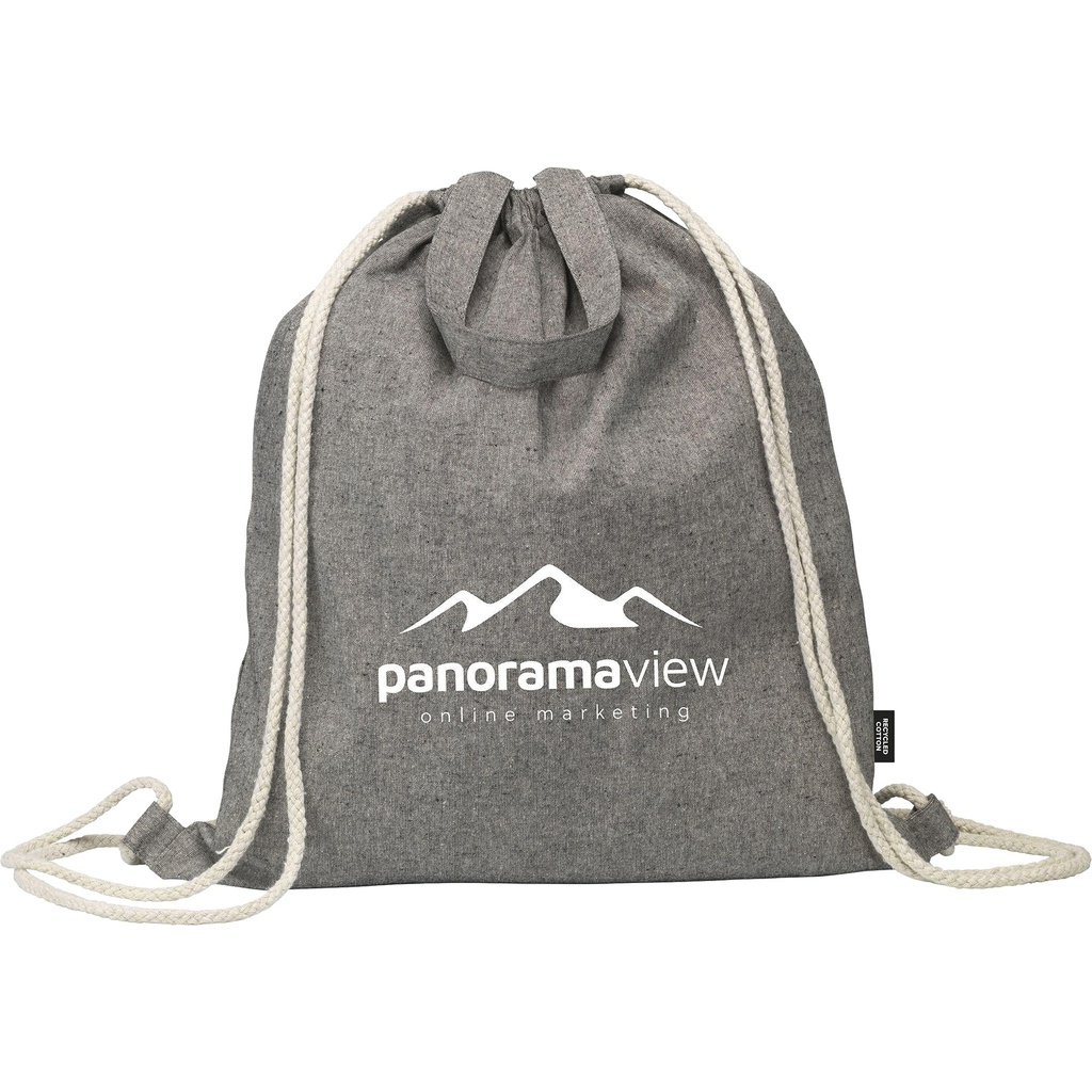 Recycled cotton drawstring bag (180gsm/5.3oz)
