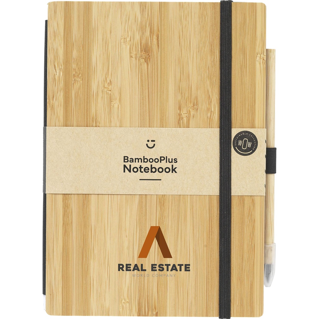 Bamboo notebook with inkless pen (approx A5)