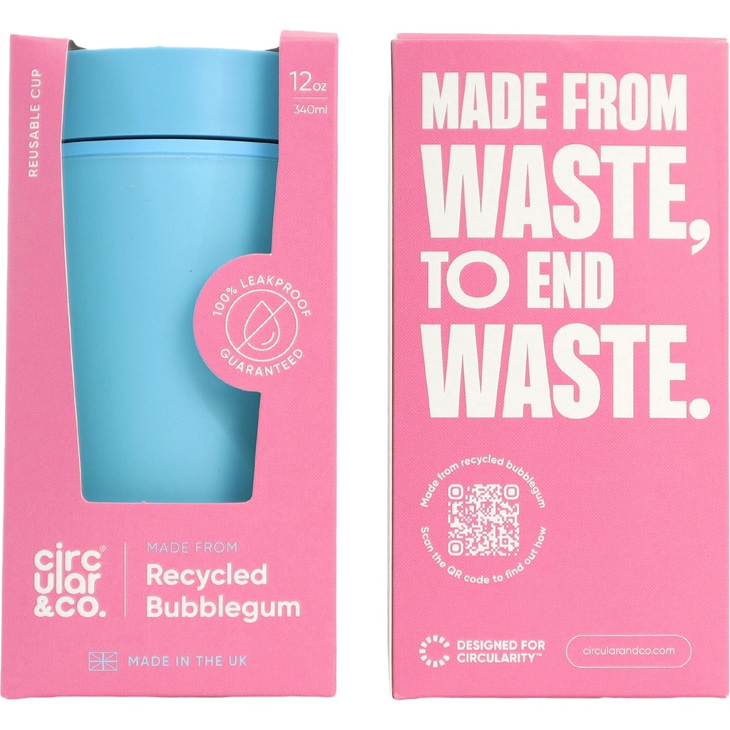 Circular&Co recycled bubblegum double walled walled cup (340ml)