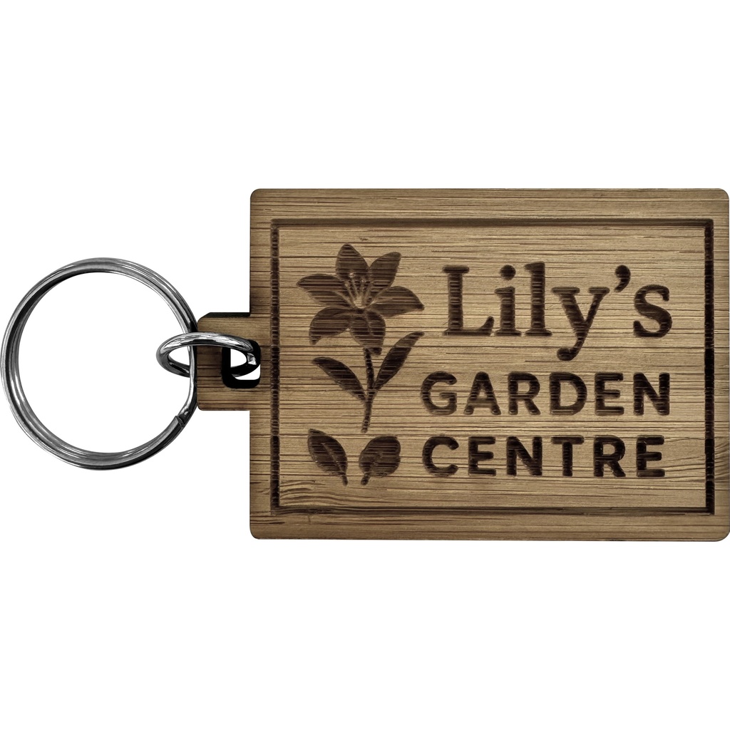 Bamboo keyring (Rectangle - Short)