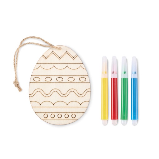 [MO2501-40] Wooden Egg Painting Set