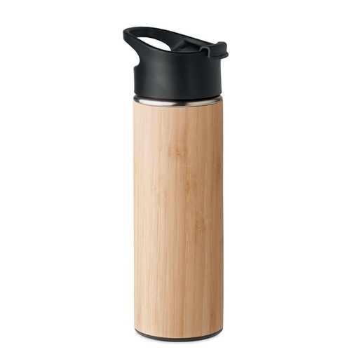 [MO6371-40] Double Wall Bamboo Flask 450Ml