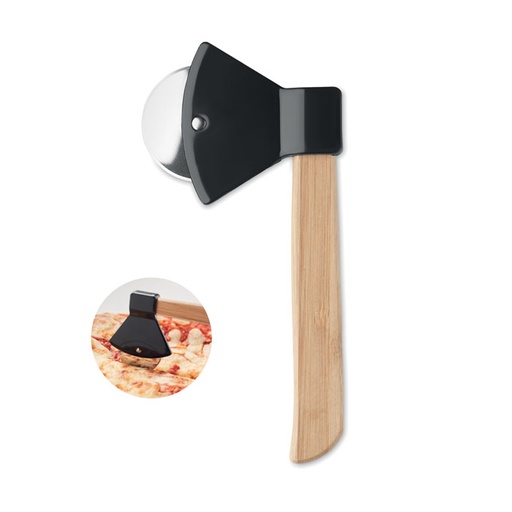 [MO6592-03] Pizza Cutter Bamboo Handle