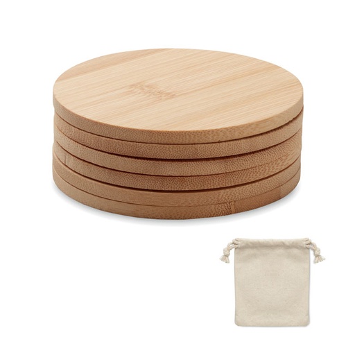 [MO6601-40] Set Of 6 Bamboo Coasters