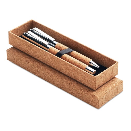 [MO9678-40] Metal Ball Pen Set In Cork Box