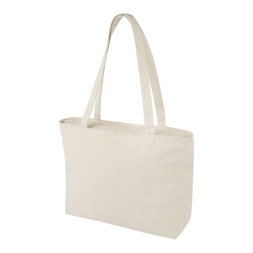 [12033100] Ningbo 320 g/m² zippered cotton tote bag 15L