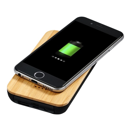 [12411700] Future 6000 mAh bamboo/fabric wireless power bank