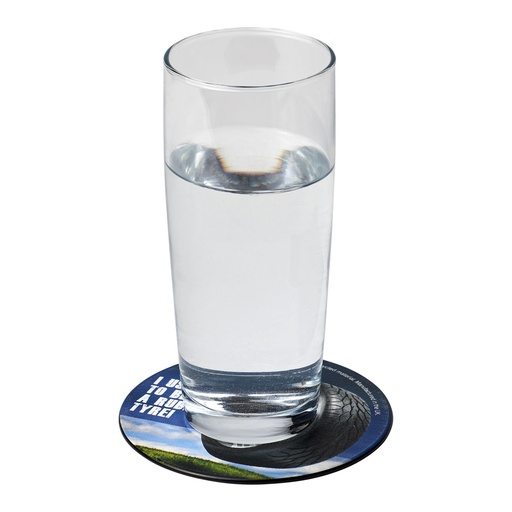 [21052100] Brite-Mat® round coaster with tyre material