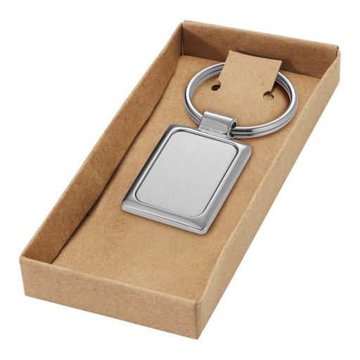 [19538050] Sergio rectangular metal keychain