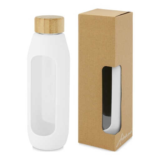 Tidan 600 ml borosilicate glass bottle with silicone grip