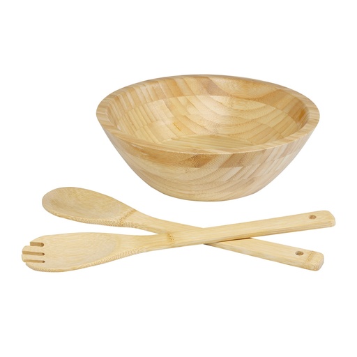 [11326806] Argulls bamboo salad bowl and tools