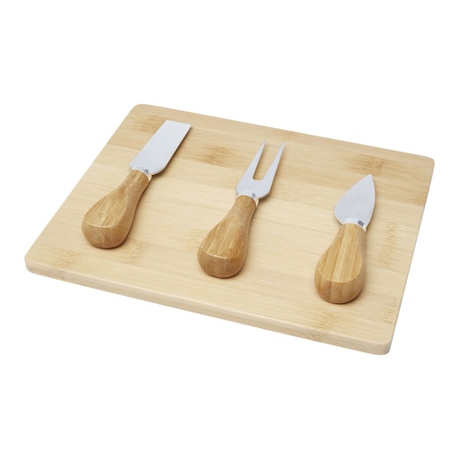 [11330106] Ement bamboo cheese board and tools