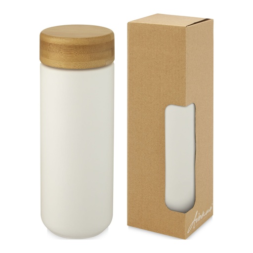 Lumi 300 ml ceramic tumbler with bamboo lid