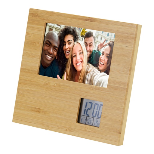 [10456006] Sasa bamboo photo frame with thermometer