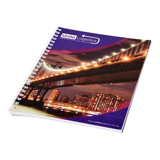 Desk-Mate® A4 spiral notebook with printed back cover