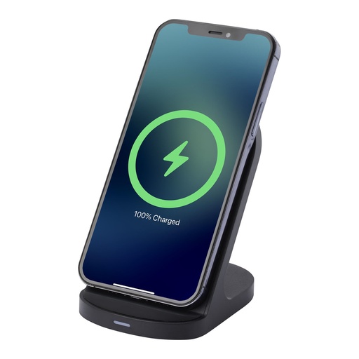 [12434090] Loop 15W dual coil RCS recycled plastic wireless charging stand