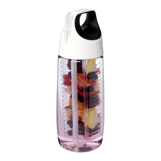 [10078401] HydroFruit 700 ml recycled plastic sport bottle with flip lid and infuser