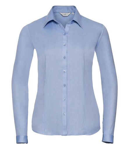 Russell Athletic Collection Ladies Long Sleeve Herringbone Shirt