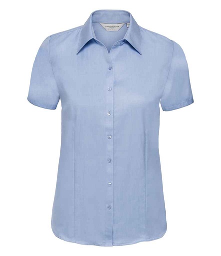 Russell Athletic Collection Ladies Short Sleeve Herringbone Shirt