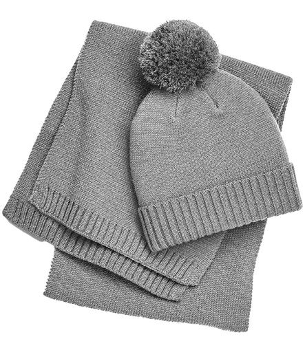 Beechfield Knitted Scarf and Beanie Gift Set