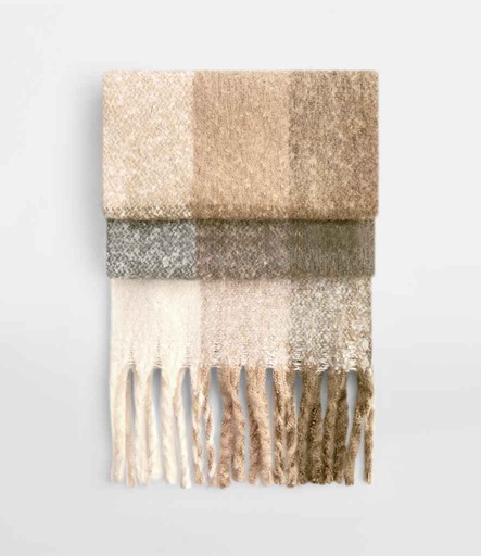 Beechfield Fluffy Check Scarf