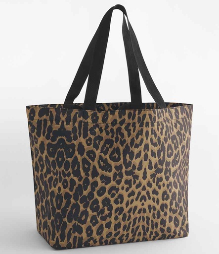 [BG194 LPD] BagBase Leopard Print Carryall Tote Bag