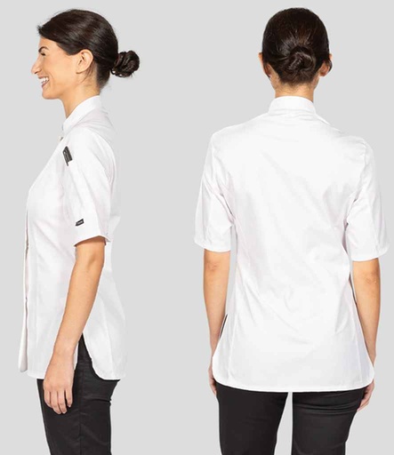 [DE006 WHI] Dennys Ladies Short Sleeve Premium Chef's Jacket