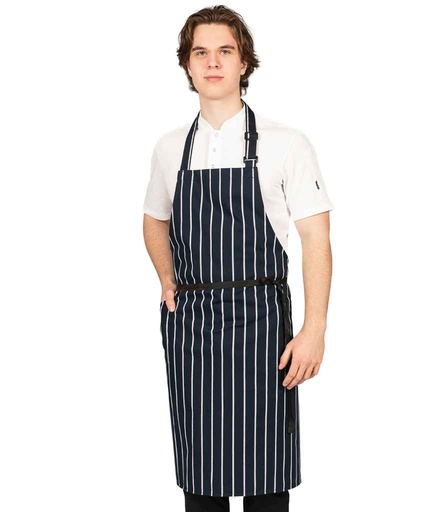 [DE117 NV/WH] Dennys Poly/cotton Apron with Side Pocket