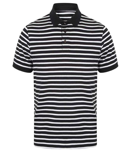 Front Row Striped Jersey Polo Shirt