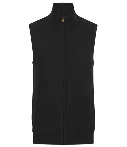 Henbury Sleeveless Zip Through Jumper