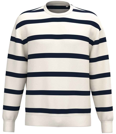 [NS450 IV/NS] Native Spirit Unisex Striped Crew Neck Sweatshirt