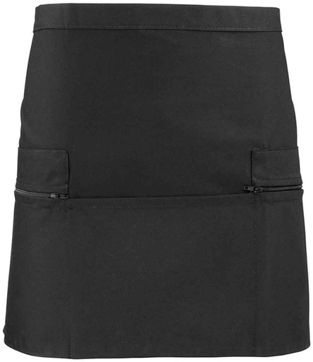 [PR105 BLK] Premier Zip Pocket Waist Apron