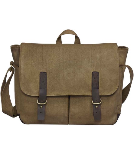 Quadra Heritage Waxed Canvas Messenger Bag