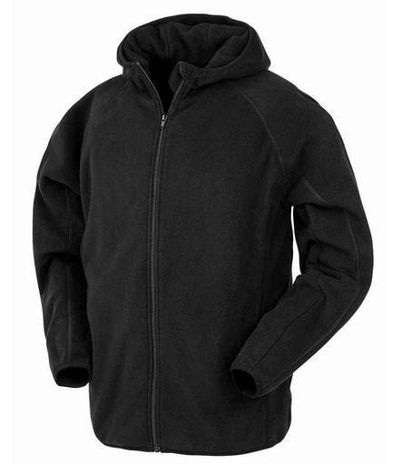 [RS906 BLK] Result Recycled Hooded Micro Fleece Jacket