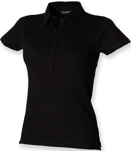 [SK42 BLK] SF Clothing Ladies Stretch Piqué Polo Shirt