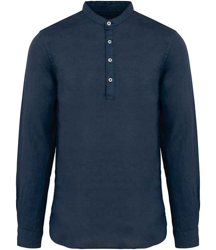 Spasso Washed Mao Collar Shirt