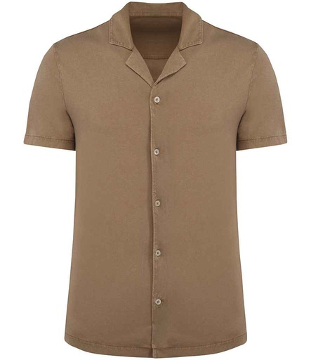 Spasso Jersey Short Sleeve Bowling Collar Shirt