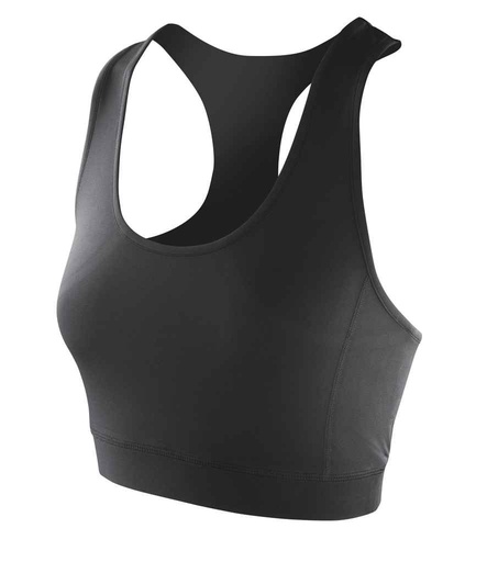[SR282F BLK] Spiro Impact Ladies Softex® Crop Top