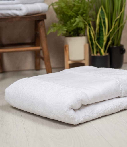 [TC506 WHI] Towel City Organic Printable Border Bath Sheet
