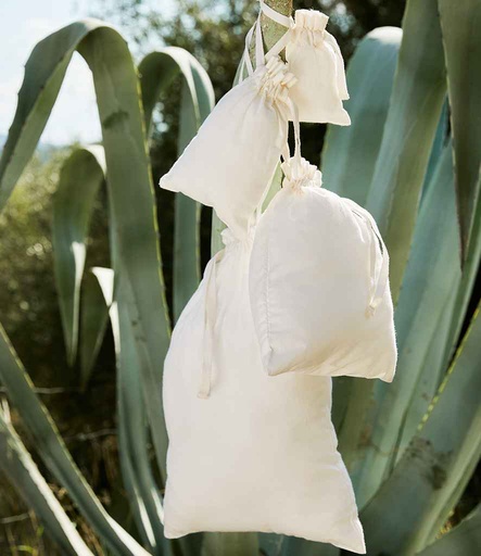 [W118 NAT] Westford Mill Organic Cotton Drawcord Bag