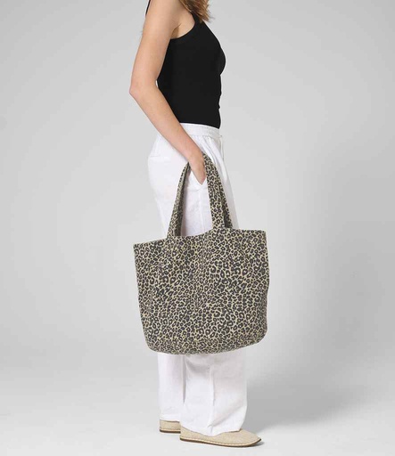 [W335 VLP] Westford Mill Leopard Print Canvas Shopper