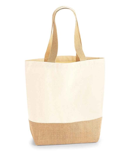 [W450 NAT] Westford Mill Jute Base Canvas Shopper