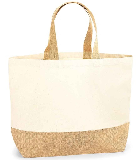 [W452 NAT] Westford Mill Jute Base Canvas Tote XL Bag