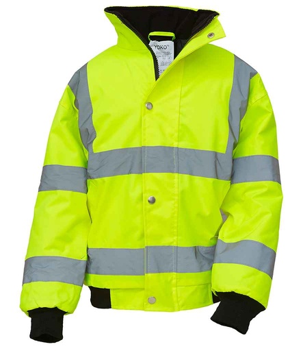 [YK200B YEL] Yoko Kids Hi-Vis Bomber Jacket